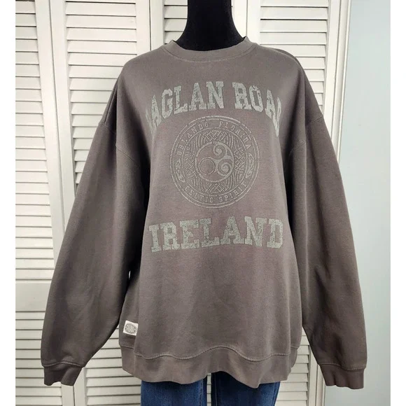 🚨 Grrand Raglan Road Ireland Sweatshirt XL Graphic Celtic Spirit Gray Pullover - Picture 1 of 7
